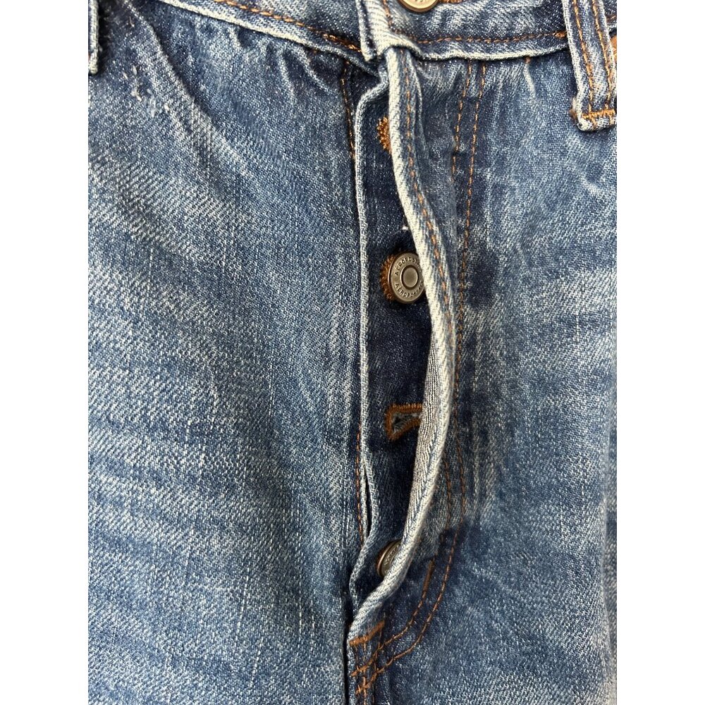 Aeropostale Distressed 90s Super High Rise Straight Leg Jeans Button Fly grunge - Picture 8 of 10